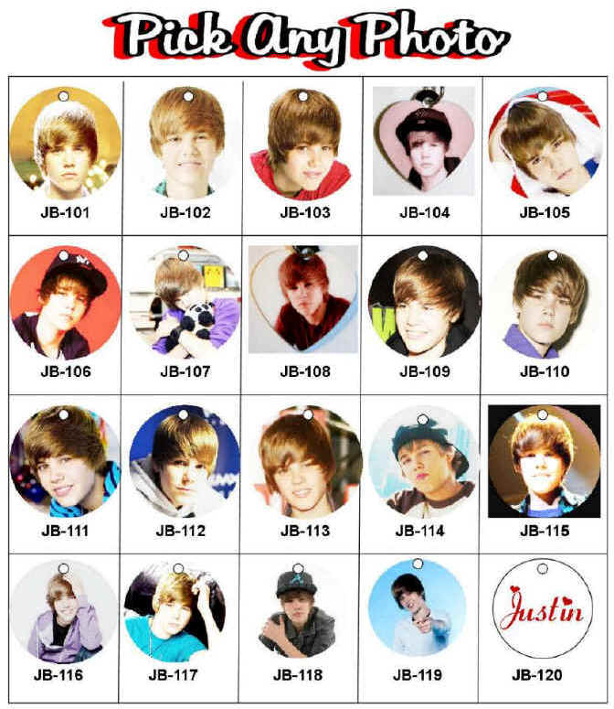 Justin Bieber Photos - Pick One to be made into a Charm Bracelet, Necklace, Earrings, Dog Tags, Teddy Bears, Magnets, and more!